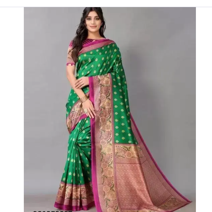 Poly Silk Combo Saree With Blouse Piece (3 packs)