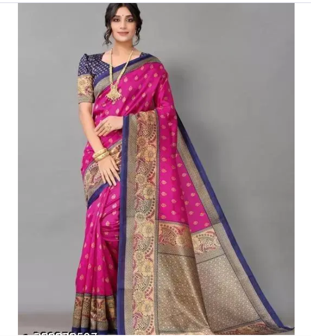 Poly Silk Combo Saree With Blouse Piece (3 packs)