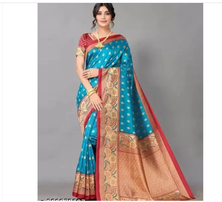 Poly Silk Combo Saree With Blouse Piece (3 packs)