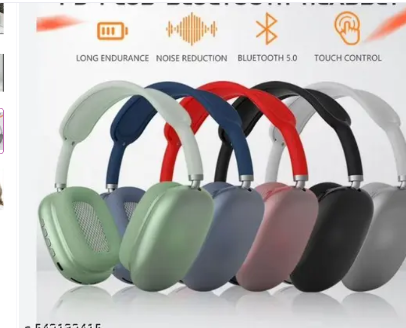 P9 Plus Compatible On-Ear Head Phone Max Bluetooth Headset